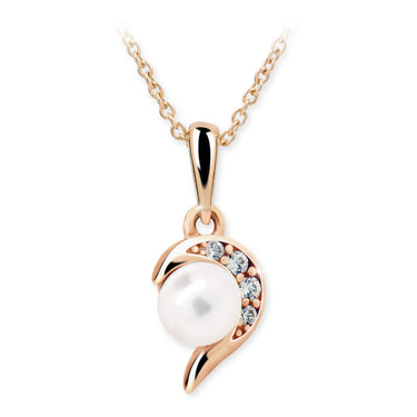 Dětský přívěsek s perlou Danfil C2389 z růžového zlata, přírodní sladkovodní perla