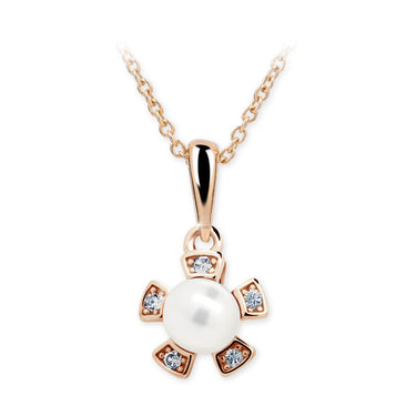 Dětský přívěsek s perlou Danfil C2395 z růžového zlata, přírodní sladkovodní perla