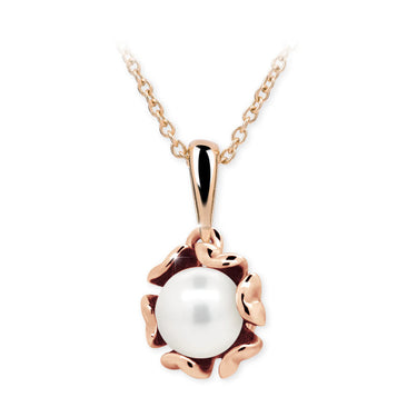 Dětský přívěsek s perlou Danfil C2396 z růžového zlata, přírodní sladkovodní perla