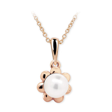 Dětský přívěsek s perlou Danfil C2399 z růžového zlata, přírodní sladkovodní perla