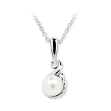 Dětský přívěsek s perlou Danfil C2408 z bílého zlata, přírodní sladkovodní perla
