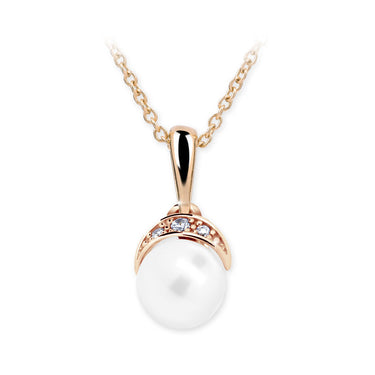 Dětský přívěsek s perlou Danfil C2412 z růžového zlata, přírodní sladkovodní perla
