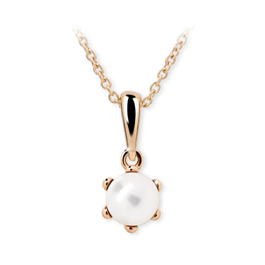 Dětský perlový přívěsek Danfil C2482 z růžového zlata, přírodní sladkovodní perla
