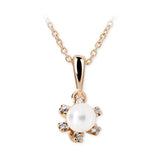 Dětský přívěsek s perlou Danfil C2487 z růžového zlata, přírodní sladkovodní perla