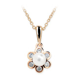 Dětský perlový přívěsek Danfil C2489 z růžového zlata, přírodní sladkovodní perla