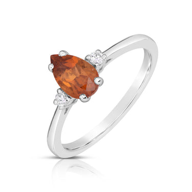 Zlatý zásnubní prsten DF 4290, bílé zlato, citrín