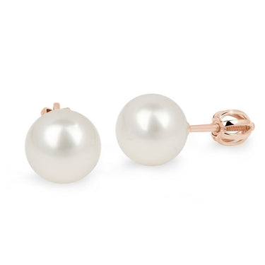 Zlaté dámské náušnice DF 2749-9, sladkovodní perla, růžové zlato