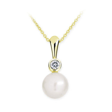 Zlatý přívěsek s perlou DF 2668, žluté zlato, sladkovodní