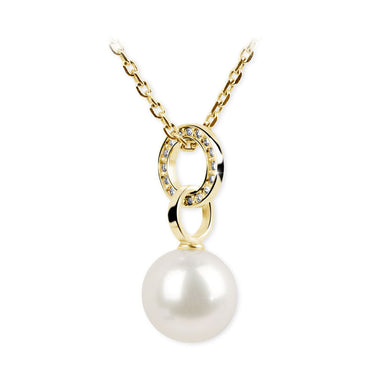 Zlatý přívěsek s perlou DF 3155, žluté zlato, sladkovodní