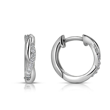 Zlaté dámské náušnice DF 4104, briliantové, bílé zlato