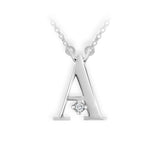 Zlatý dámský náhrdelník DF 4506, písmeno A, bílé zlato, s briliantem