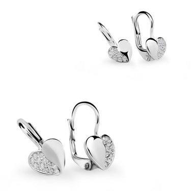 Set dámských a dětských náušnic Danfil 3933/2160, bílé zlato, White, zapínání klapka