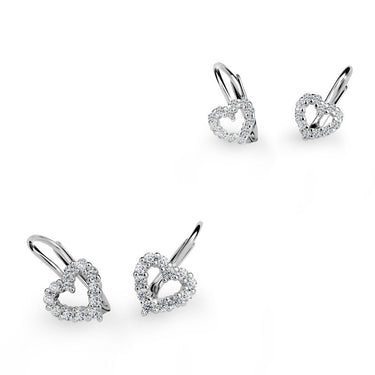 Set dámských a dětských náušnic Danfil C3632/2157, bílé zlato, White, zapínání klapka