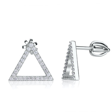 Zlaté dámské náušnice DF 4367, briliantové, bílé zlato