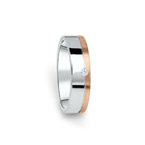 Dámský prsten DF 05/D bílé+růžové zlato 585/1000, s briliantem