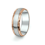 Prsten Danfil DF10/P bílé+růžové 585/1000 bez kamene, povrch brus