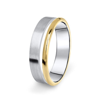 Prsten Danfil DF11/P žluté+bílé 585/1000 bez kamene, povrch brus