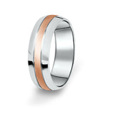 Prsten Danfil DF14/P bílé+červené 585/1000 bez kamene, povrch brus