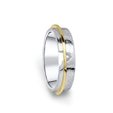 Prsten Danfil DF19/D žluté+bílé 585/1000 bez kamene, povrch ice