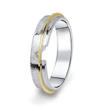 Prsten Danfil DF19/P žluté+bílé 585/1000 bez kamene, povrch ice