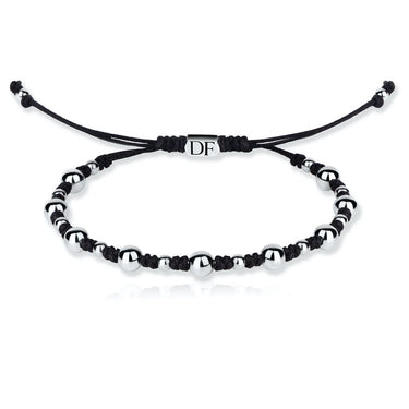 Zlatý náramek se šňůrkou Danfil DLB5189, bílé zlato