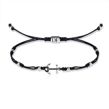 Šňůrkový náramek kotva Danfil DLB5192, bílé zlato