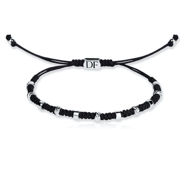 Zlatý náramek se šňůrkou Danfil DLB5199, bílé zlato