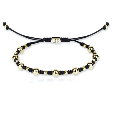 Zlatý náramek se šňůrkou Danfil DLB5189, žluté zlato