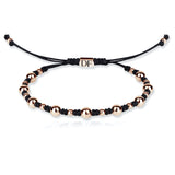 Zlatý náramek se šňůrkou Danfil DLB5189, růžové zlato