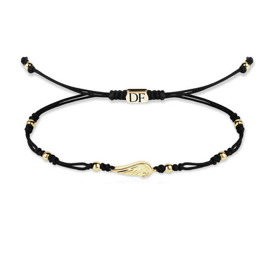 Náramek se zlatým andělským křídlem Danfil DLB5190, žluté zlato