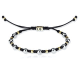 Zlatý náramek se šňůrkou Danfil DLB5189, bílé a žluté zlato