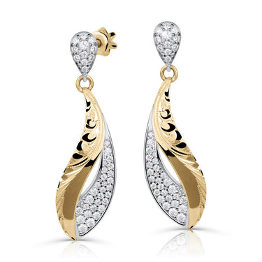 Dámské zlaté náušnice Danfil 4543, lesklý povrch, zapínání balonek