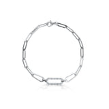 Zlatý náramek DF 5759 z bílého zlata, s briliantem