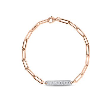 Řetízkový náramek DF 5760, v kombinaci z růžového a bílého zlata s brilianty