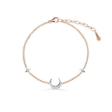 Zlatý dámský náramek DF 5145, z kombinace z růžového a bílého zlata s brilianty