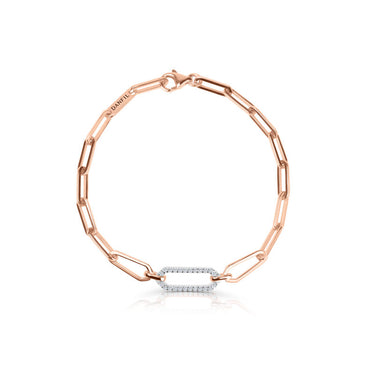 Zlatý náramek DF 5759 z kombinace růžového a bílého zlata, s briliantem