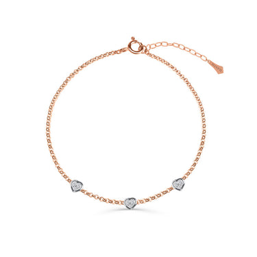 Zlatý dámský náramek DF 5740 z kombinace růžového a bílého zlata, s brilianty