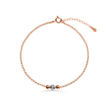 Zlatý dámský náramek DF 5794 z kombinace růžového a bílého zlata, s brilianty