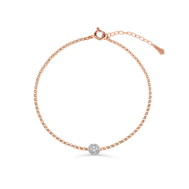 Zlatý dámský náramek DF 5726 z kombinace růžového a bílého zlata, s brilianty