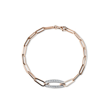 Zlatý náramek DF 5758 v kombinaci růžového a bílého zlata, s brilianty