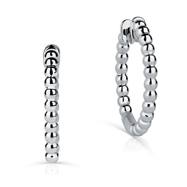 Zlaté kruhové náušnice DLE 5075, bílé zlato