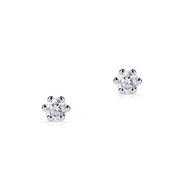 Zlaté dámské náušnice DF 3690, briliantové, bílé zlato