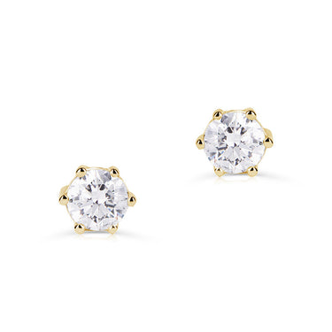 Zlaté dámské náušnice DF 3694, briliantové, žluté zlato