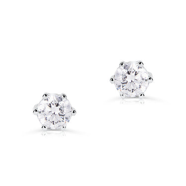 Zlaté dámské náušnice DF 3694, briliantové, bílé zlato