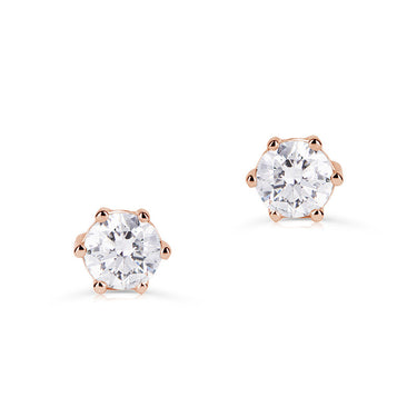 Zlaté dámské náušnice DF 3694, briliantové, růžové zlato