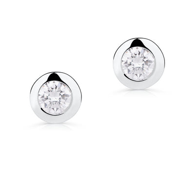 Zlaté dámské náušnice DF 3673, briliantové, bílé zlato