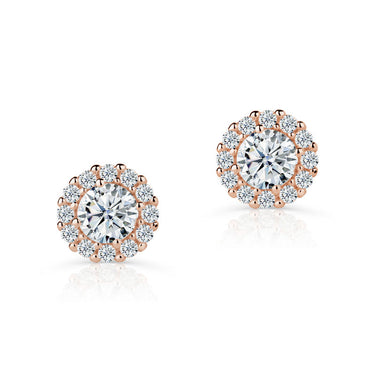 Zlaté dámské náušnice DF 3704, briliantové, růžové zlato