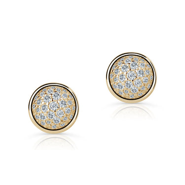 Zlaté dámské náušnice DF 3258, briliantové, žluté zlato