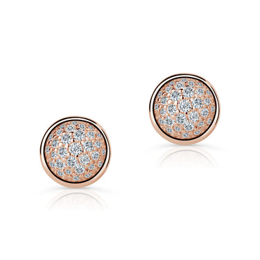 Zlaté dámské náušnice DF 3258, briliantové, růžové zlato