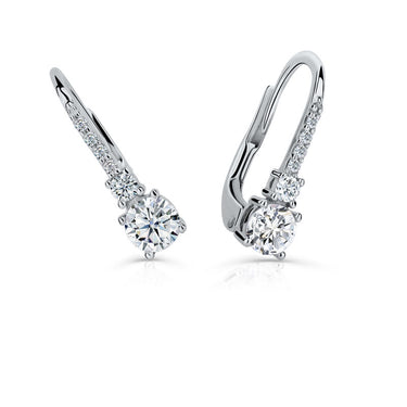 Dětské náušnice Danfil C5212 z bílého zlata s kamínky White, zapínání klapka